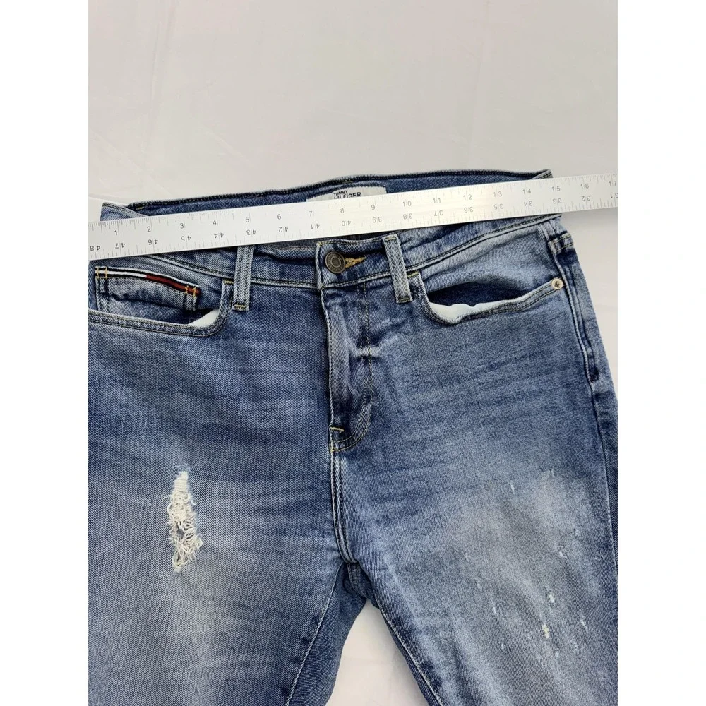 Tommy‎ Hilfiger Jeans Mens 30x30 Blue Medium Wash Skinny Distressed Denim